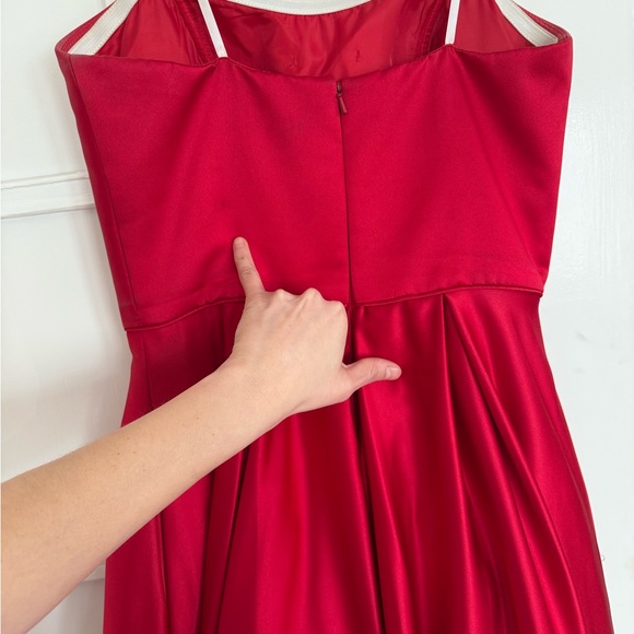 Betsy & Adam Red Strapless Princess Gown - Picture 13 of 13